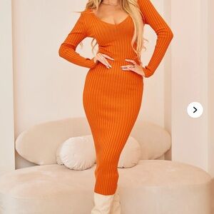 Fashion Nova Orange Maxi Dress